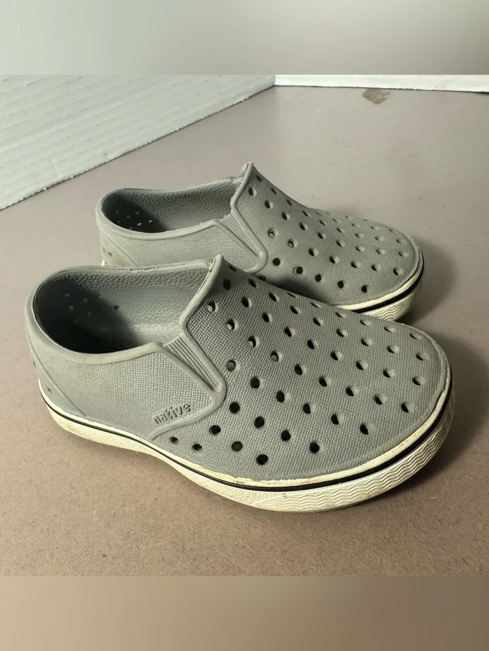 Native Gray Perforated Men’s Slip-On Loafers